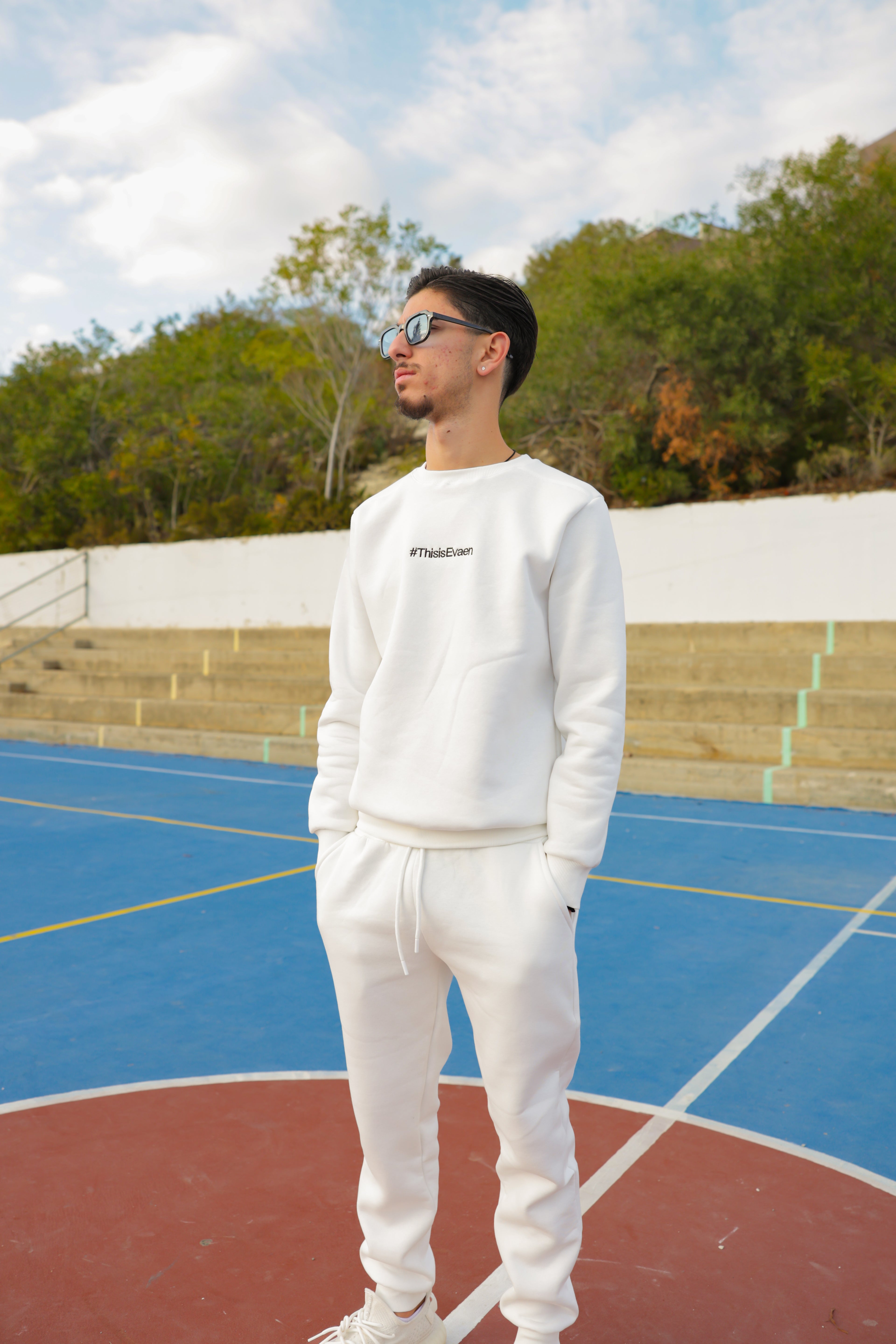Premium White Tracksuit Set - Luxury Loungewear by Evaen