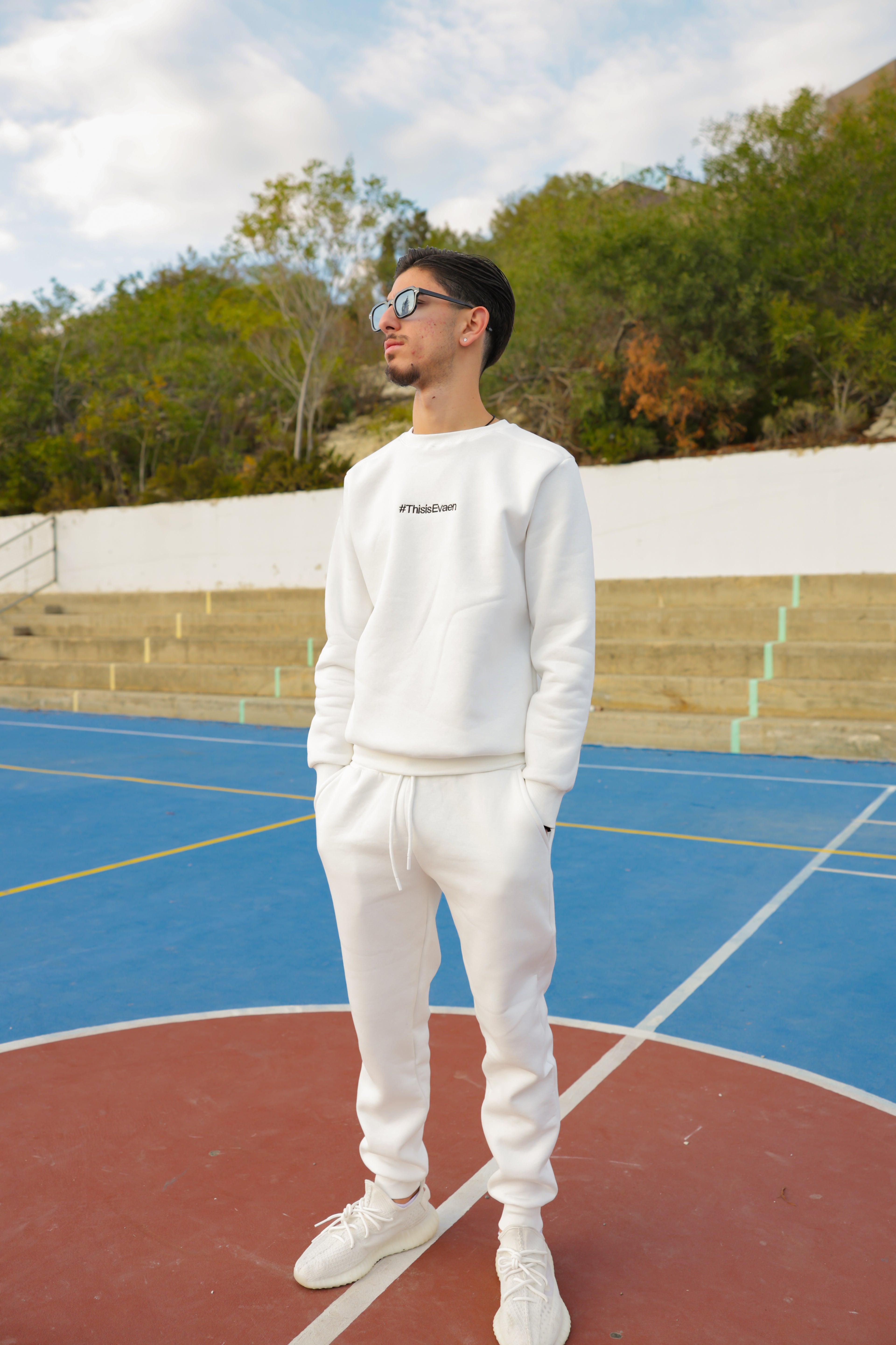 Premium White Tracksuit Set - Luxury Loungewear by Evaen
