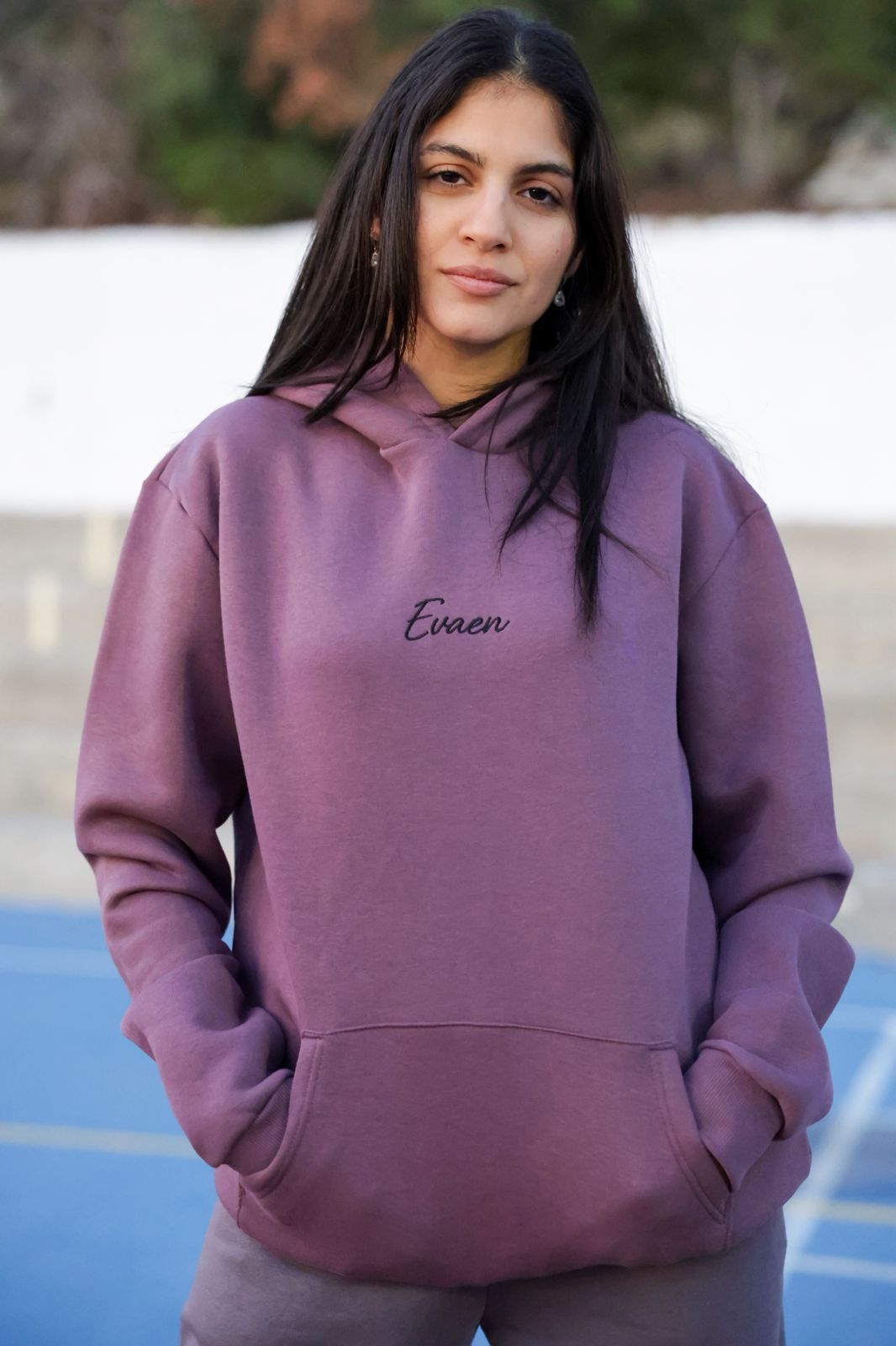 Dark Lilac Hoodie by Evaen