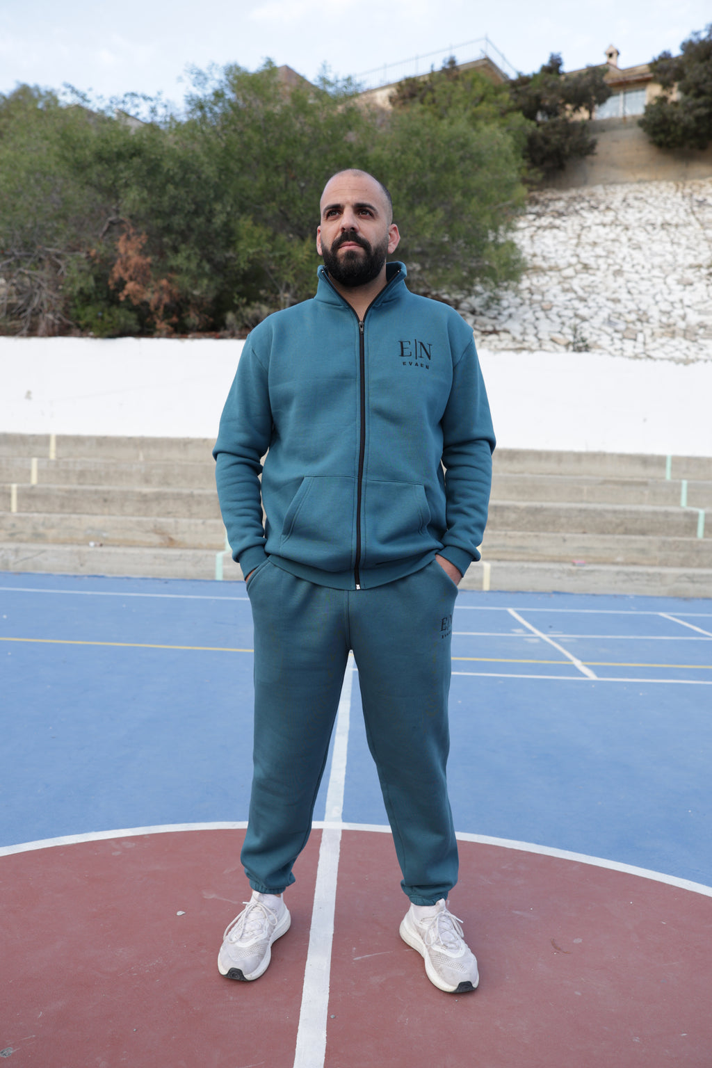Petrol Tracksuit Set with Zip