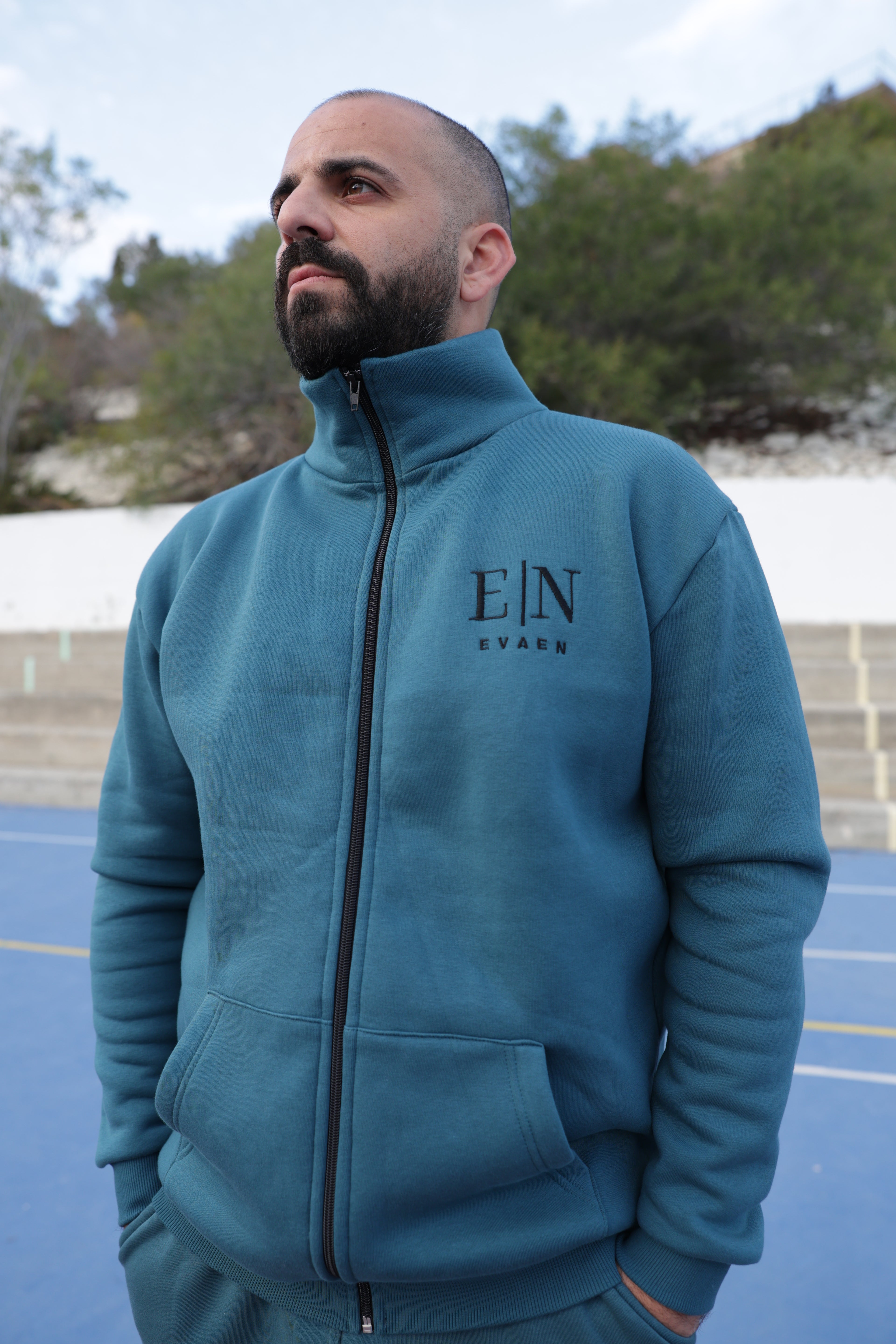 Petrol Tracksuit Set with Zip