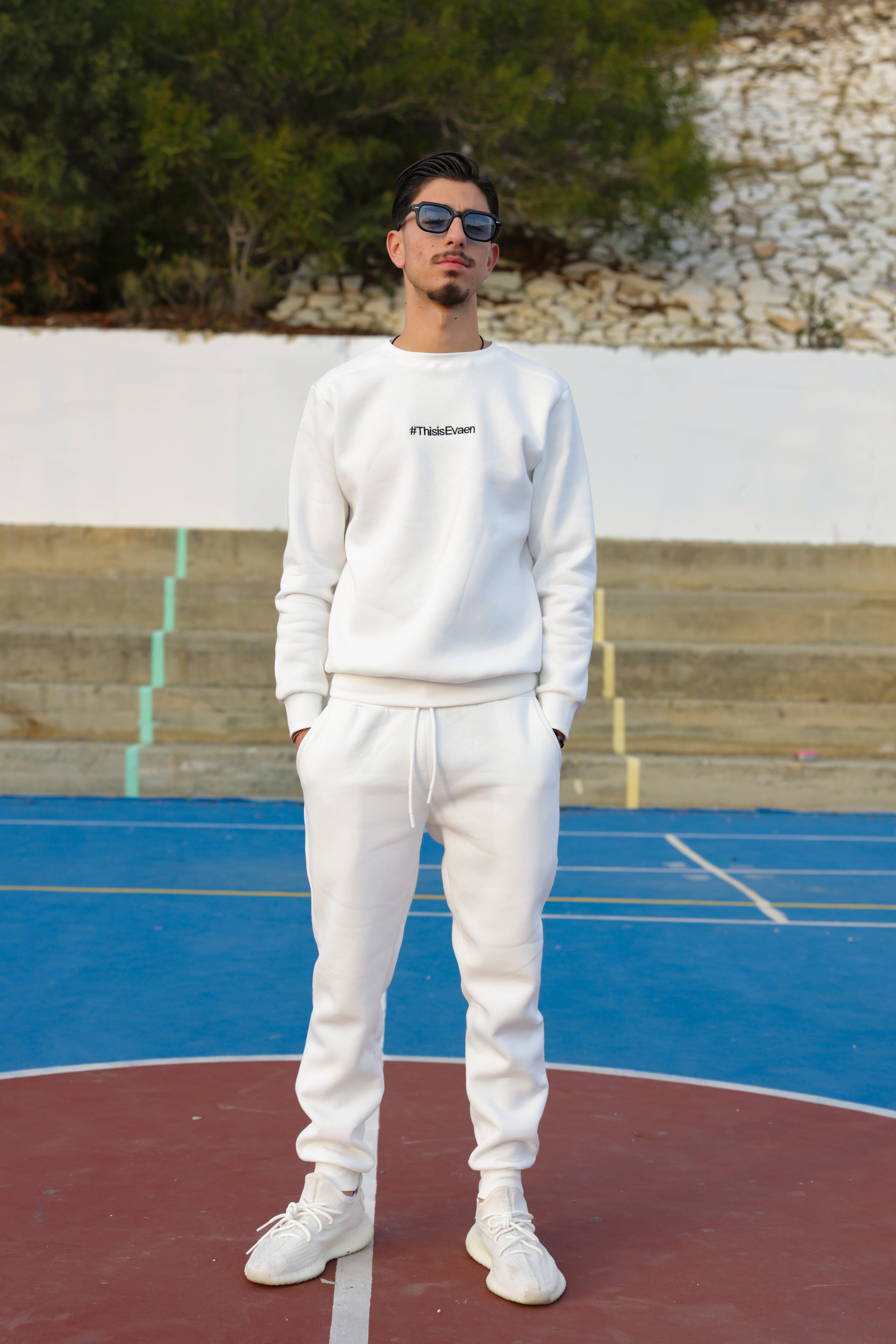 Premium White Tracksuit Set - Luxury Loungewear by Evaen