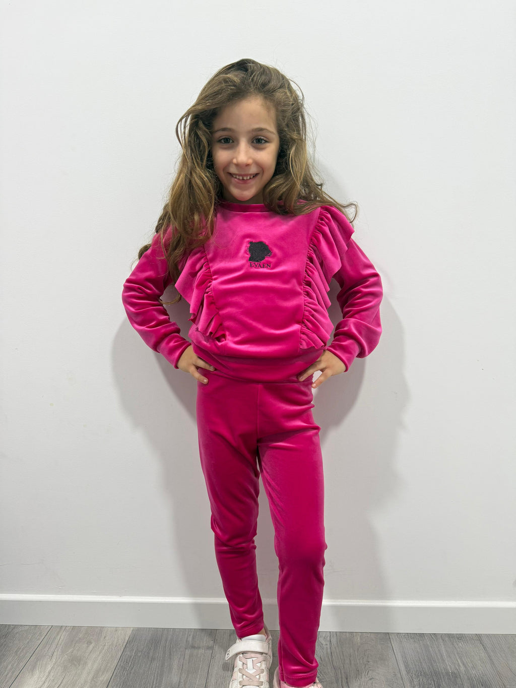 Fuchsia Velvet Set - Premium Kids Tracksuit