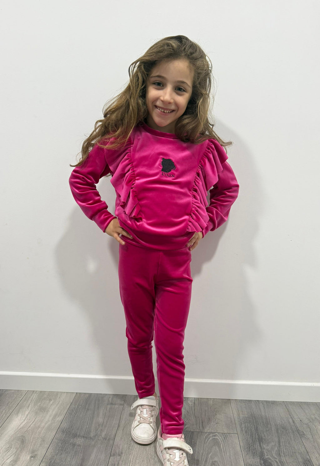 Fuchsia Velvet Set - Premium Kids Tracksuit